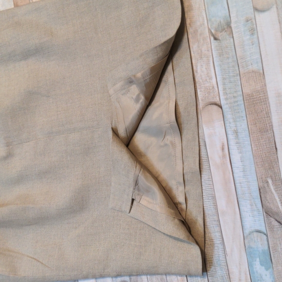 Vintage lined linen skirt light khaki - Picture 14 of 16